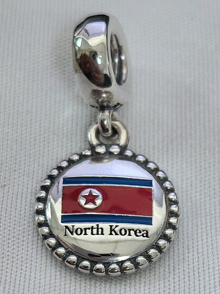 Pandora North Korea Exclusive Dangle Charm Pendant, S925 Silver Jewelry